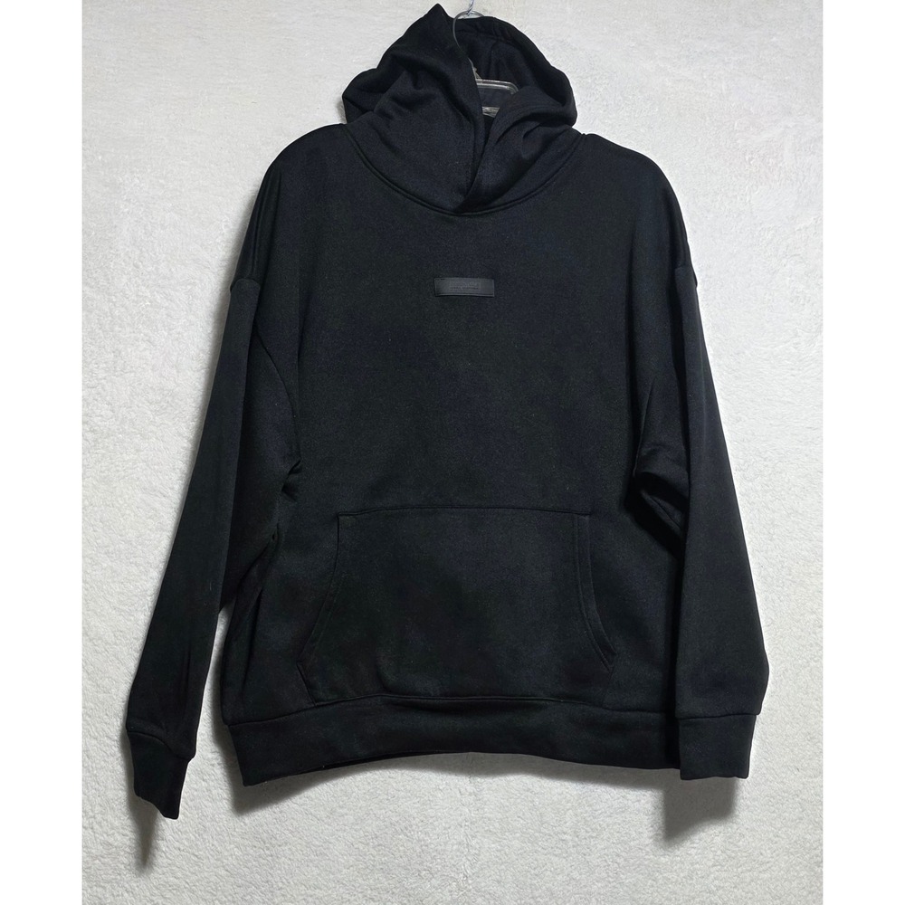 Drill Clothing Essentials Black Hoodie Men's Large Streetwear Oversized Pullover